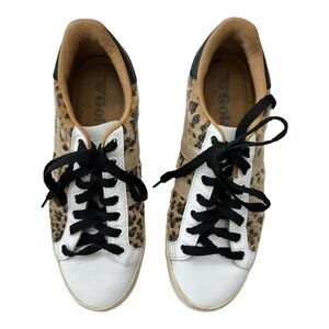 Gola Womens Leopard Print White Tan Black Sneakers